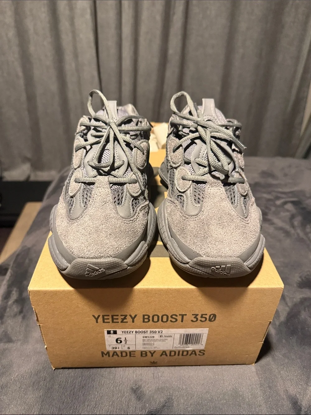 adidas Kids Grey Yeezy 500 Style Sneakers